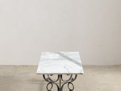 1960s Iron Coffee Table 02 with Grey Carrara Marble