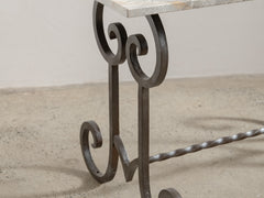 1960s Iron Console 03 with Honed Bosco Marble