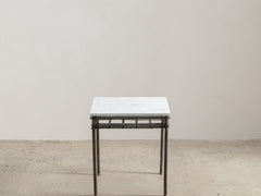1960s Iron Side Table 06 with Carrara Marble