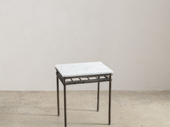 1960s Iron Side Table 06 with Carrara Marble