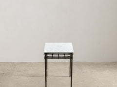1960s Iron Side Table 06 with Carrara Marble