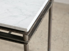 1960s Iron Side Table 06 with Carrara Marble