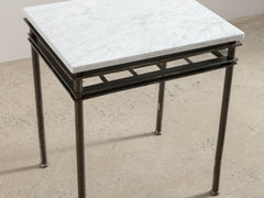 1960s Iron Side Table 06 with Carrara Marble