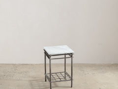 1960s Iron Side Table 07 with Carrara Marble