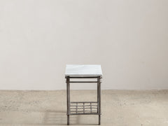 1960s Iron Side Table 07 with Carrara Marble