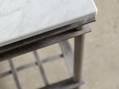 1960s Iron Side Table 07 with Carrara Marble