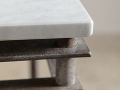 1960s Iron Side Table 07 with Carrara Marble