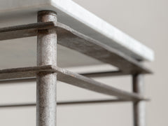 1960s Iron Side Table 07 with Carrara Marble