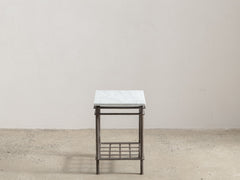 1960s Iron Side Table 08 with Carrara Marble