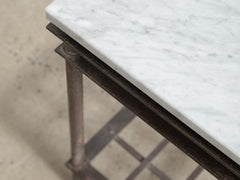1960s Iron Side Table 08 with Carrara Marble
