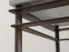 1960s Iron Side Table 08 with Carrara Marble