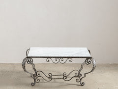 1960s Iron Coffee Table 09 with Bianco Carrara Marble