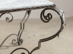 1960s Iron Coffee Table 09 with Bianco Carrara Marble