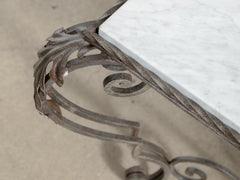 1960s Iron Coffee Table 09 with Bianco Carrara Marble