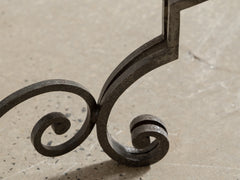 1960s Iron Coffee Table 09 with Bianco Carrara Marble