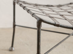 1960s Curved Lattice Iron Stool 02
