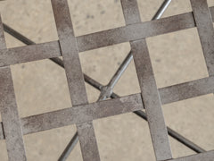 1960s Curved Lattice Iron Stool 02