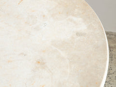 1930s Marble Top Round Timber Table