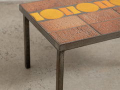 1950s Ceramic Topped Metal Coffee Table