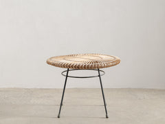 1960s Bamboo & Metal Table attributed to Colette Gueden