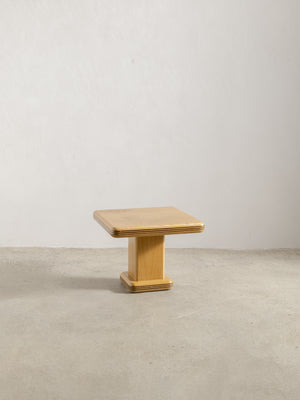 1980s Wooden Pedestal Side Table