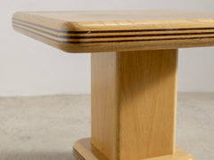 1980s Wooden Pedestal Side Table