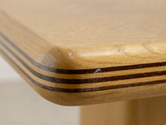 1980s Wooden Pedestal Side Table