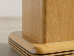 1980s Wooden Pedestal Side Table