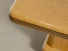 1980s Wooden Pedestal Side Table