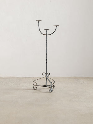 1950's Brutalist Iron Candelabra