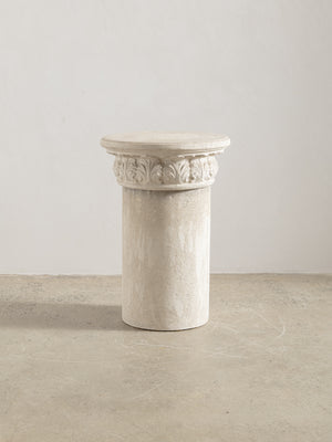 Vintage Cement Plinth with Acanthus Detail