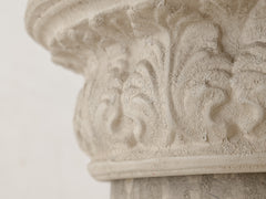Vintage Cement Plinth with Acanthus Detail