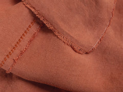 Embroidered Linen Bedspread, Clay