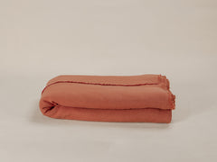 Embroidered Linen Bedspread, Clay