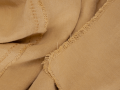 Embroidered Linen Bedspread,  Butter