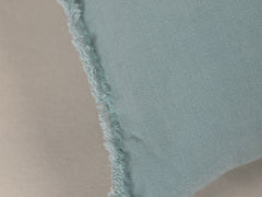 Embroidered Linen Lumbar Cushion,  Celeste