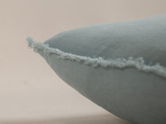 Embroidered Linen Lumbar Cushion,  Celeste