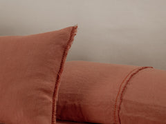 Embroidered Linen Bedspread, Clay