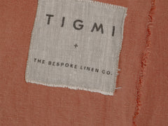 Embroidered Linen Lumbar Cushion, Clay