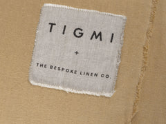 Embroidered Linen Lumbar Cushion,  Butter