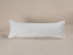 Embroidered Linen Lumbar Cushion, Chalk