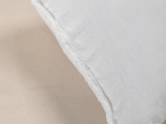 Embroidered Linen Lumbar Cushion, Chalk