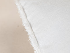 Embroidered Linen Lumbar Cushion, Chalk
