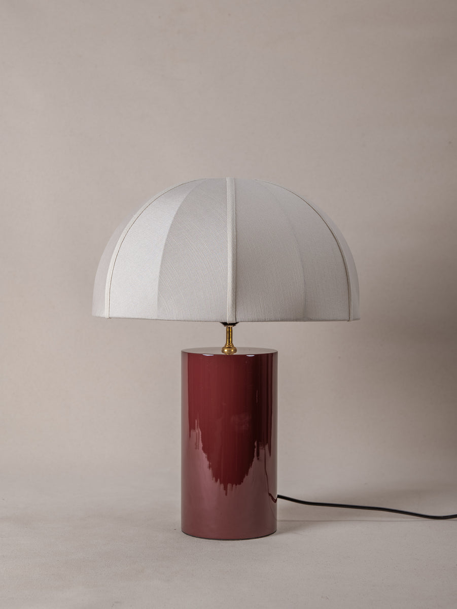 Oi Soi Oi x Tigmi Table Lamp, Bordeaux and Raw Silk