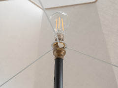 1940s Brass & Leather Floor Lamp