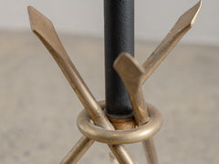 1940s Brass & Leather Floor Lamp