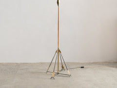 1920s Brass Floor Lamp with Arrow Base