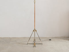 1920s Brass Floor Lamp with Arrow Base