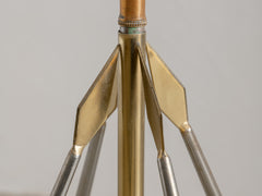 1920s Brass Floor Lamp with Arrow Base