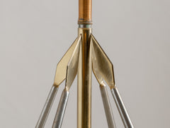 1920s Brass Floor Lamp with Arrow Base